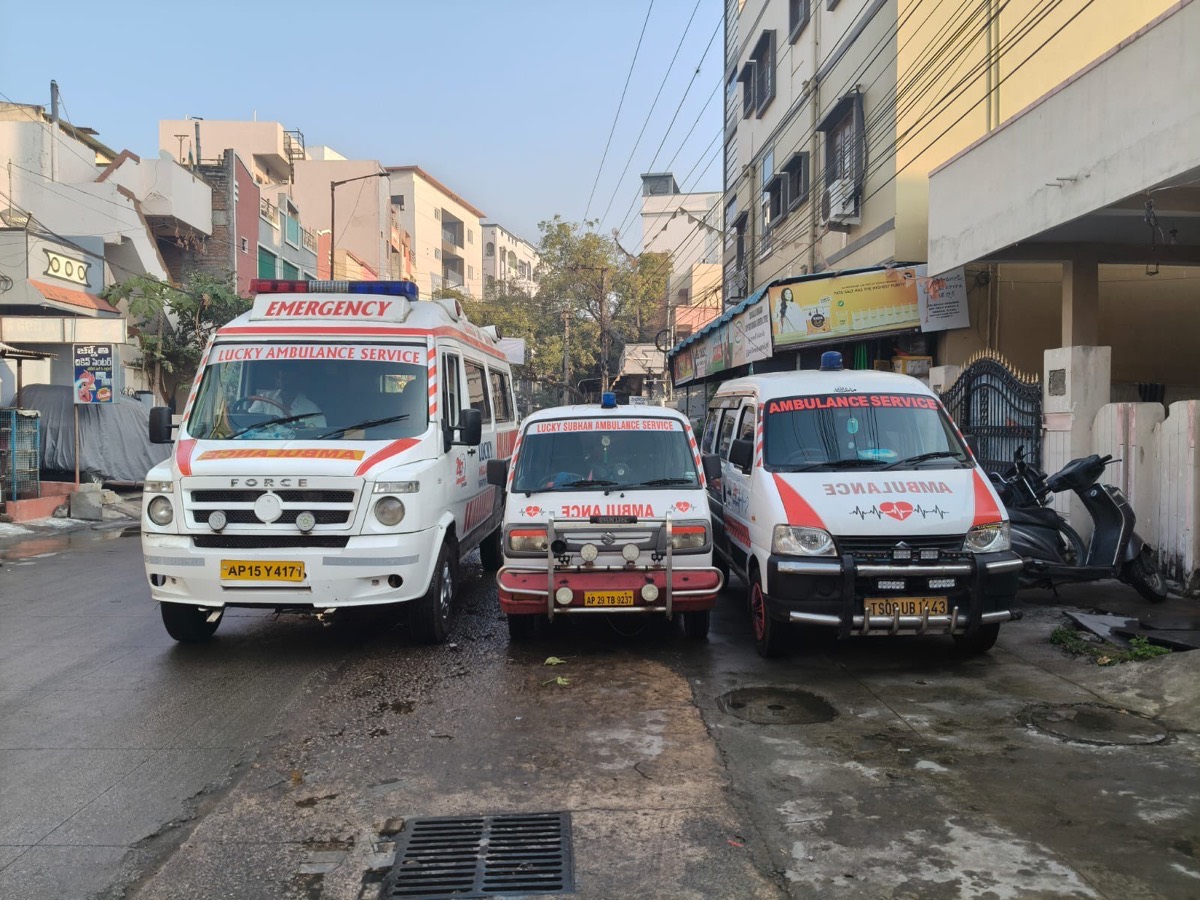 Our ambulance and hearse fleet on standby in Hyderabad